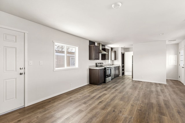 unfurnished living room featuring light wood-type flooring