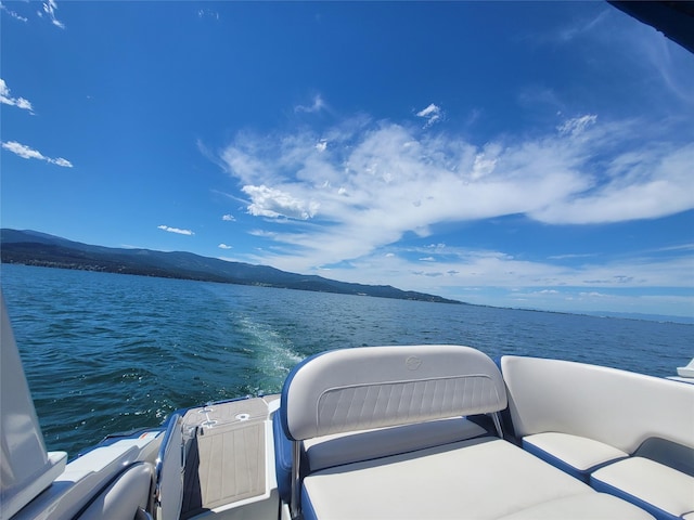 property view of water featuring a mountain view