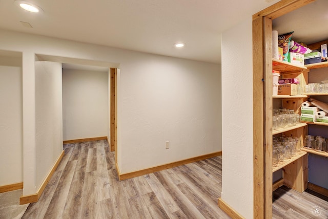 interior space with light hardwood / wood-style flooring