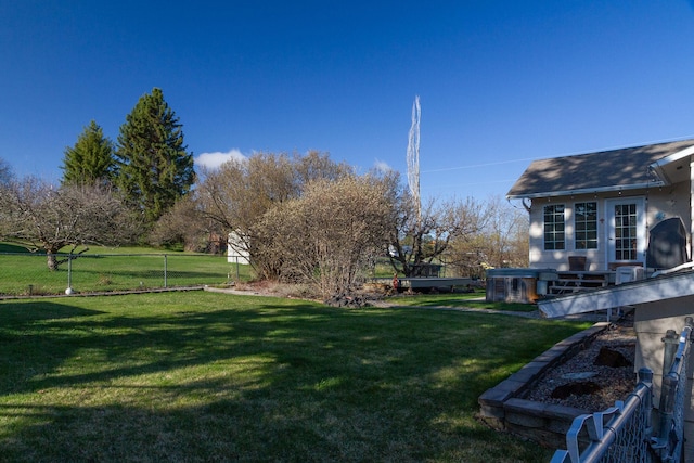view of yard with fence