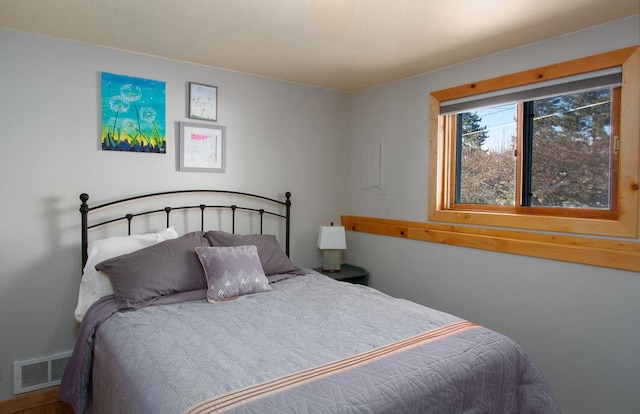 bedroom with visible vents