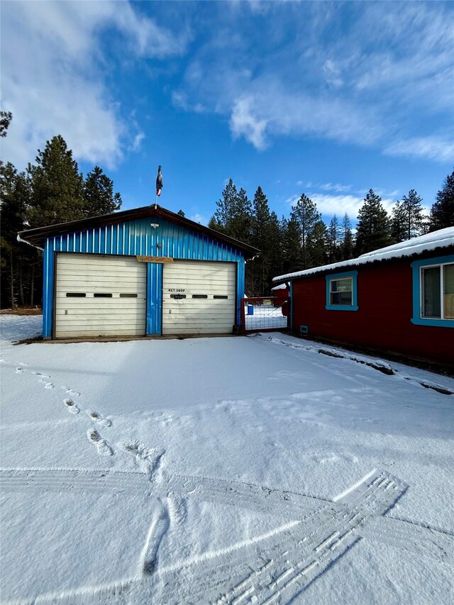 view of garage