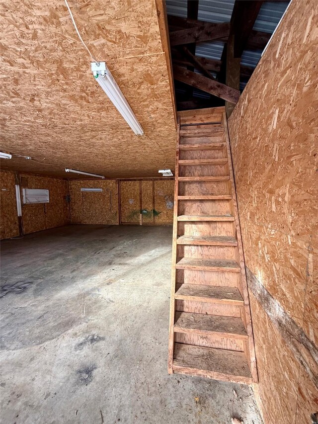 interior space with a wood stove