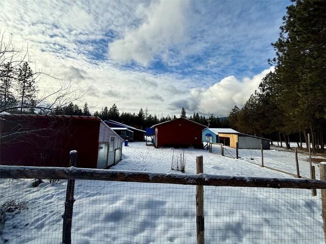 view of snow covered structure