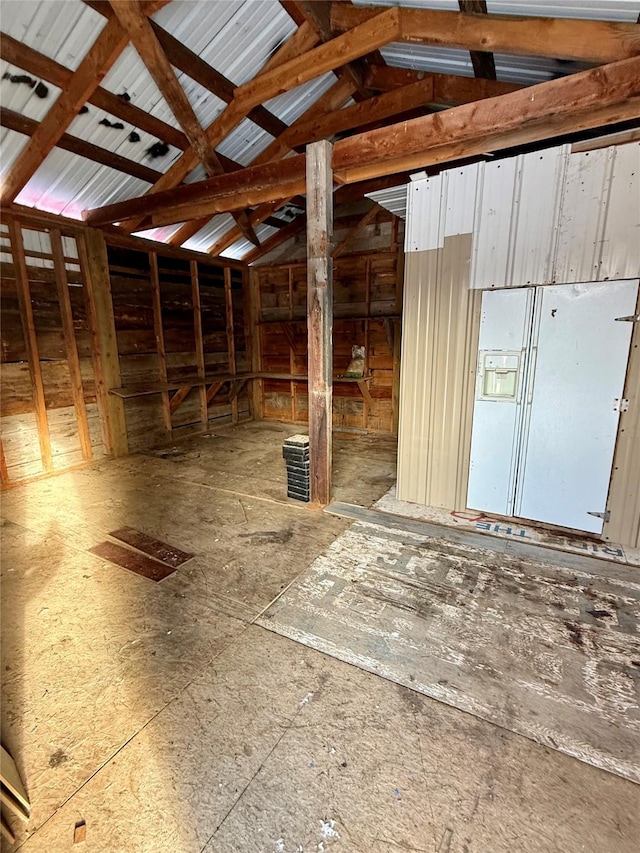 misc room featuring lofted ceiling