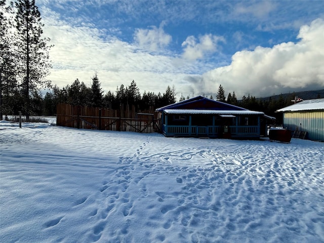 view of snowy yard