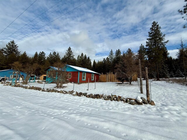 view of snowy yard