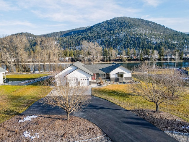 property view of mountains featuring a water view