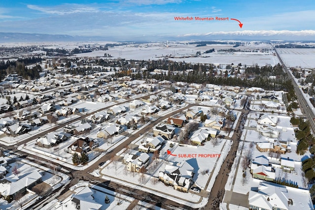 view of snowy aerial view