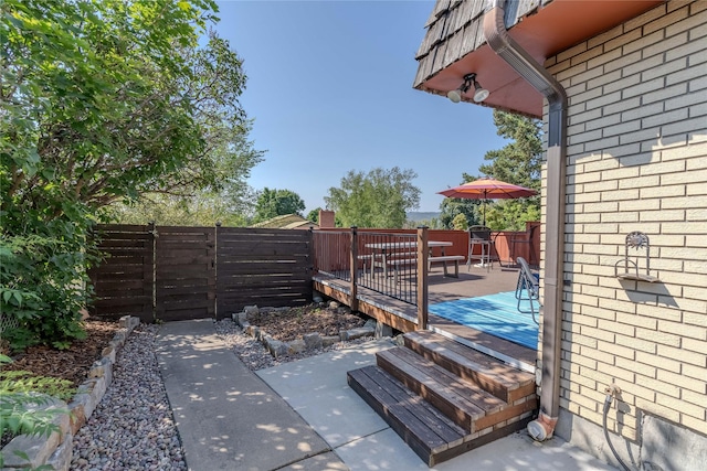 view of patio / terrace with a deck