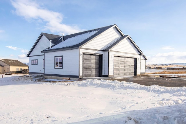 exterior space with a garage