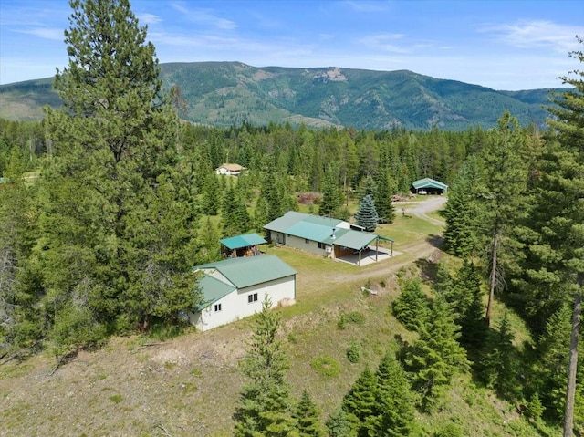 aerial view with a mountain view