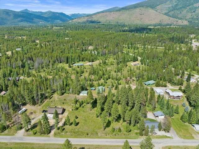 bird's eye view featuring a mountain view