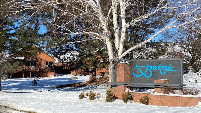 view of community sign