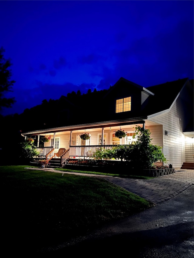 view of front of property with covered porch