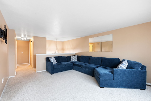 living room featuring carpet floors