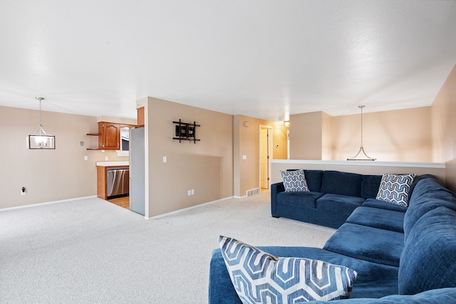 view of carpeted living room