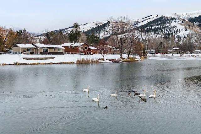 property view of water featuring a mountain view