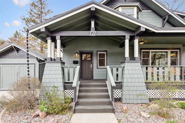 view of front of property featuring a porch