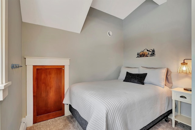 bedroom featuring light colored carpet