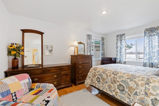 bedroom featuring light hardwood / wood-style flooring