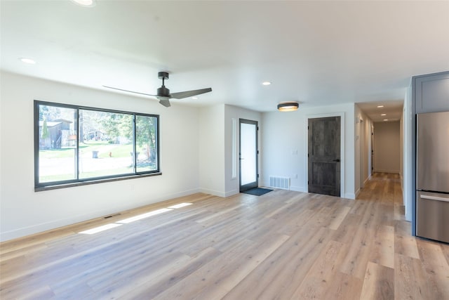 230 Fox Farm Dr, Whitefish, MT 59937 - spare room featuring light wood-style floors, recessed lighting, and ceiling fan