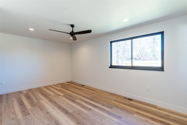 230 Fox Farm Dr, Whitefish, MT 59937 - spare room featuring ceiling fan, recessed lighting, and light wood-style floors