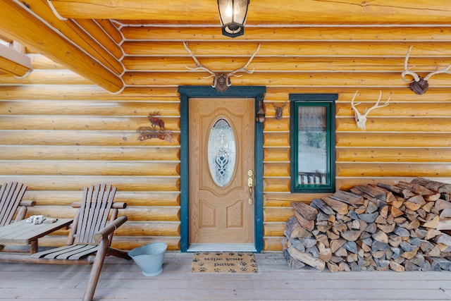 2122 Lightning Draw Trl, Victor, MT 59875 - entrance to property with log siding