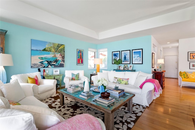 living room featuring hardwood / wood-style flooring