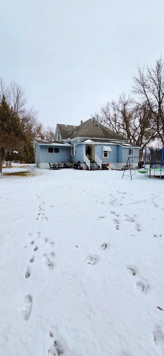 exterior space with a trampoline