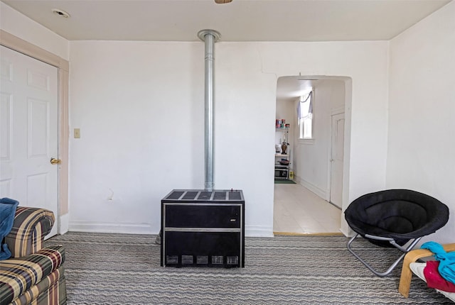 view of tiled living room