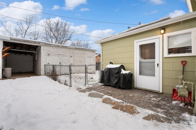 view of yard covered in snow