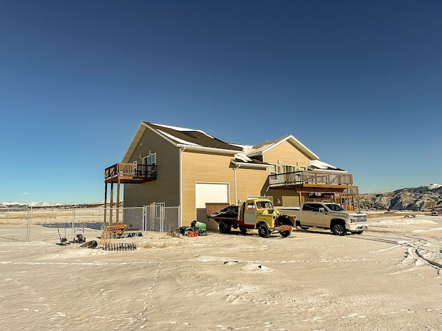 exterior space featuring a mountain view