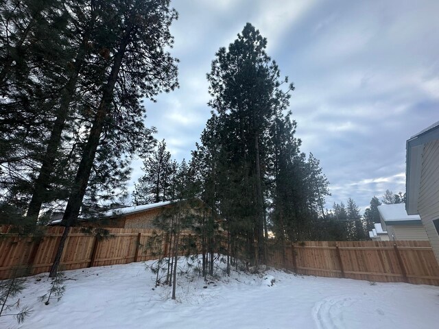 view of snow covered patio