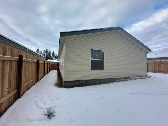 view of snowy exterior