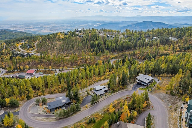 bird's eye view featuring a mountain view