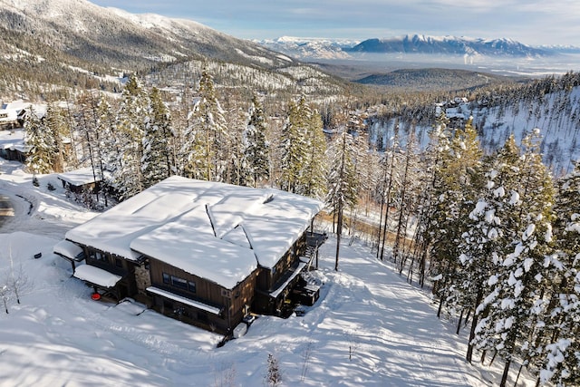 view of snowy aerial view