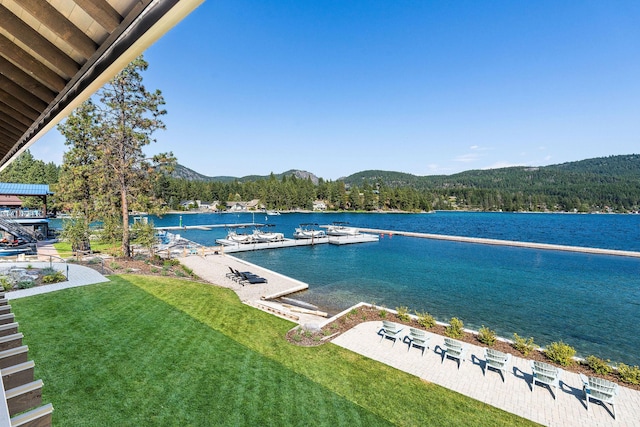 view of water feature with a mountain view