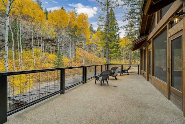 view of patio / terrace featuring a balcony