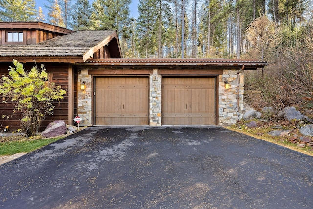 view of garage