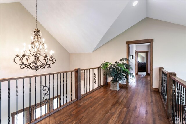 carpeted bedroom featuring ceiling fan and lofted ceiling