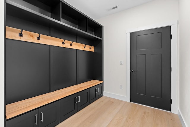 mudroom featuring light hardwood / wood-style flooring