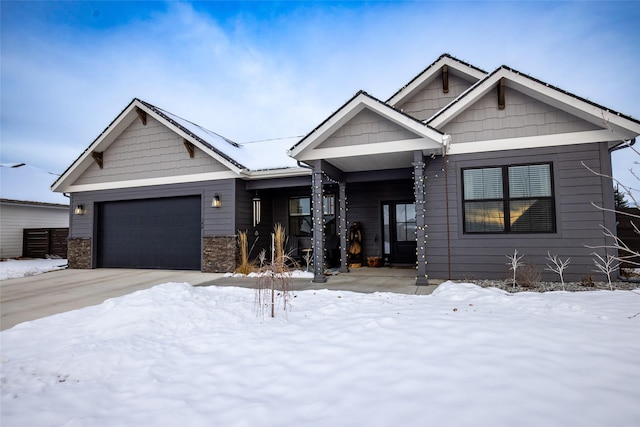 craftsman-style home featuring a garage