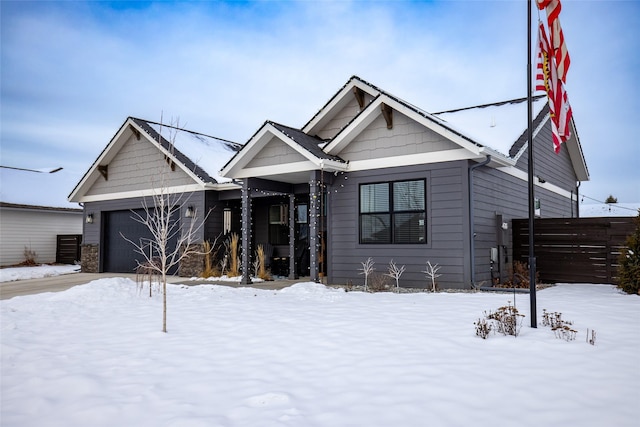 view of front of home featuring a garage