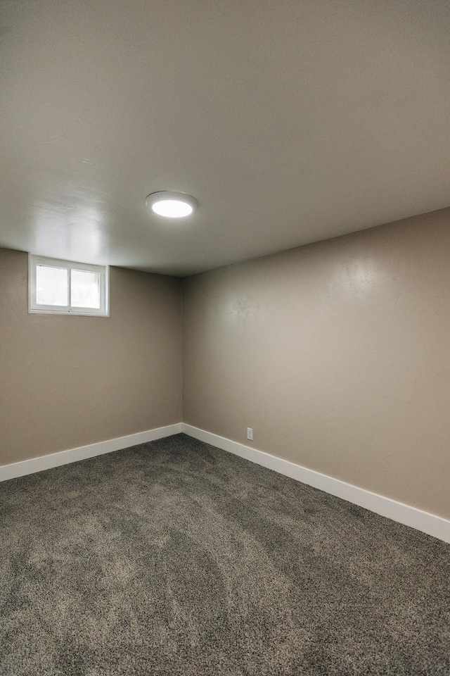 basement with carpet floors