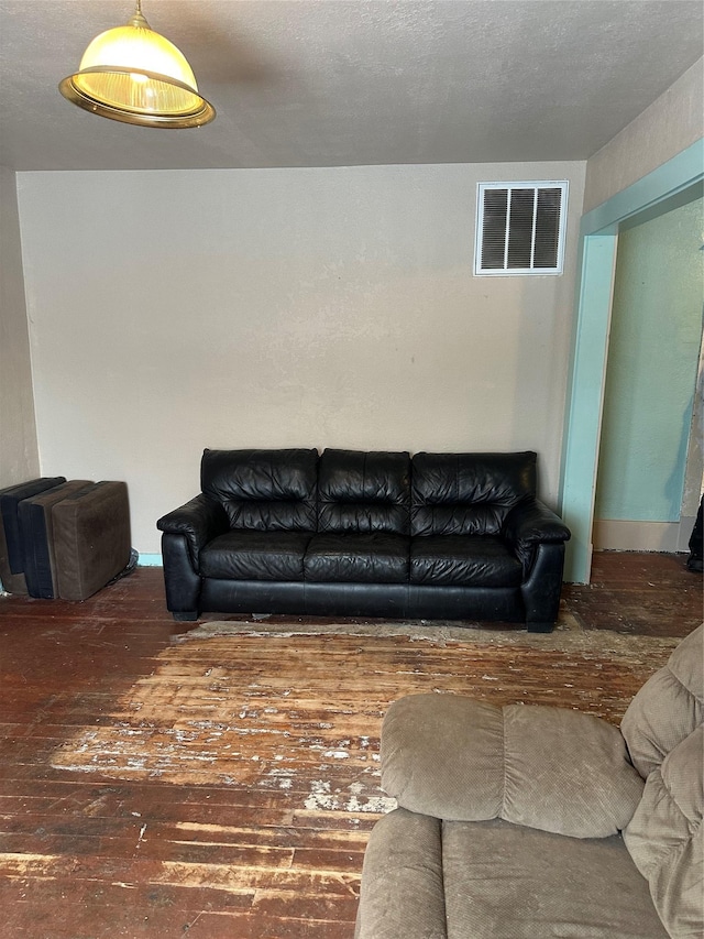 living room with dark wood-type flooring