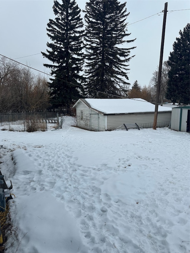 view of snowy yard