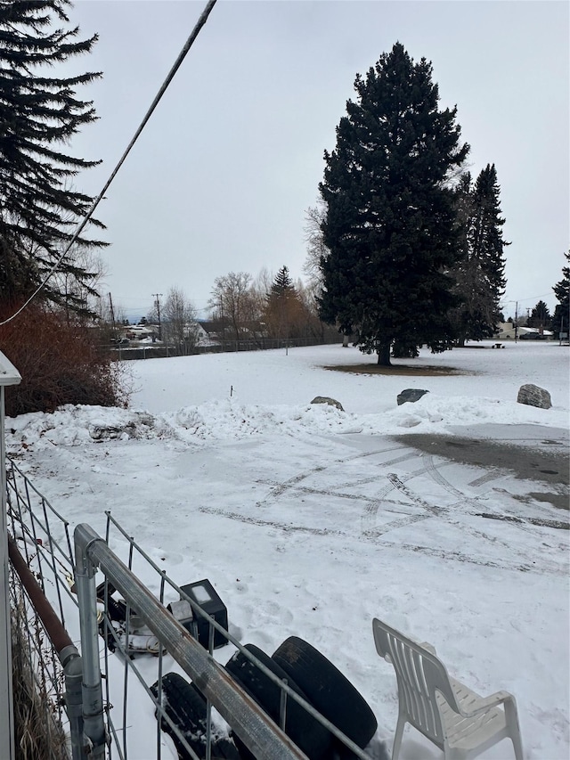 view of snowy yard