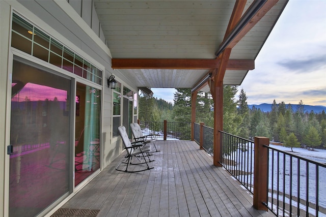 view of deck at dusk