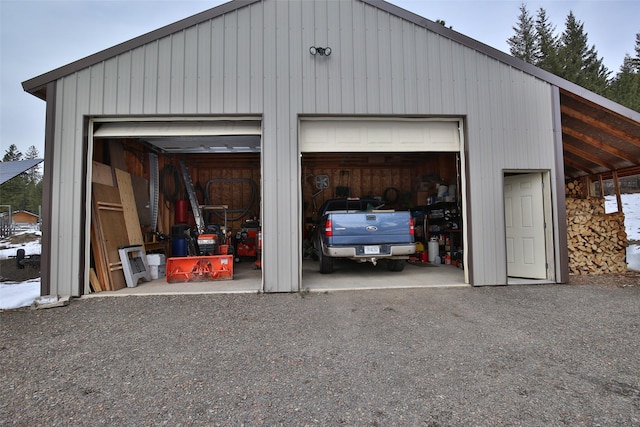 view of garage